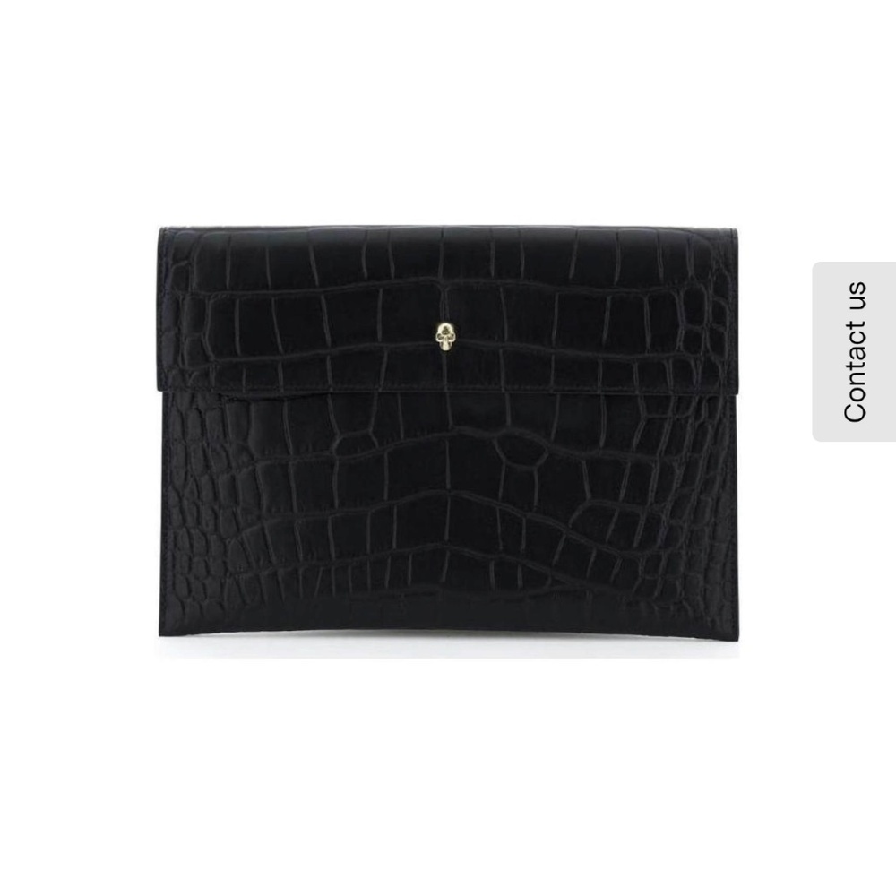 Alexander McQueen Skull Embossed Envelope Clutch Bag